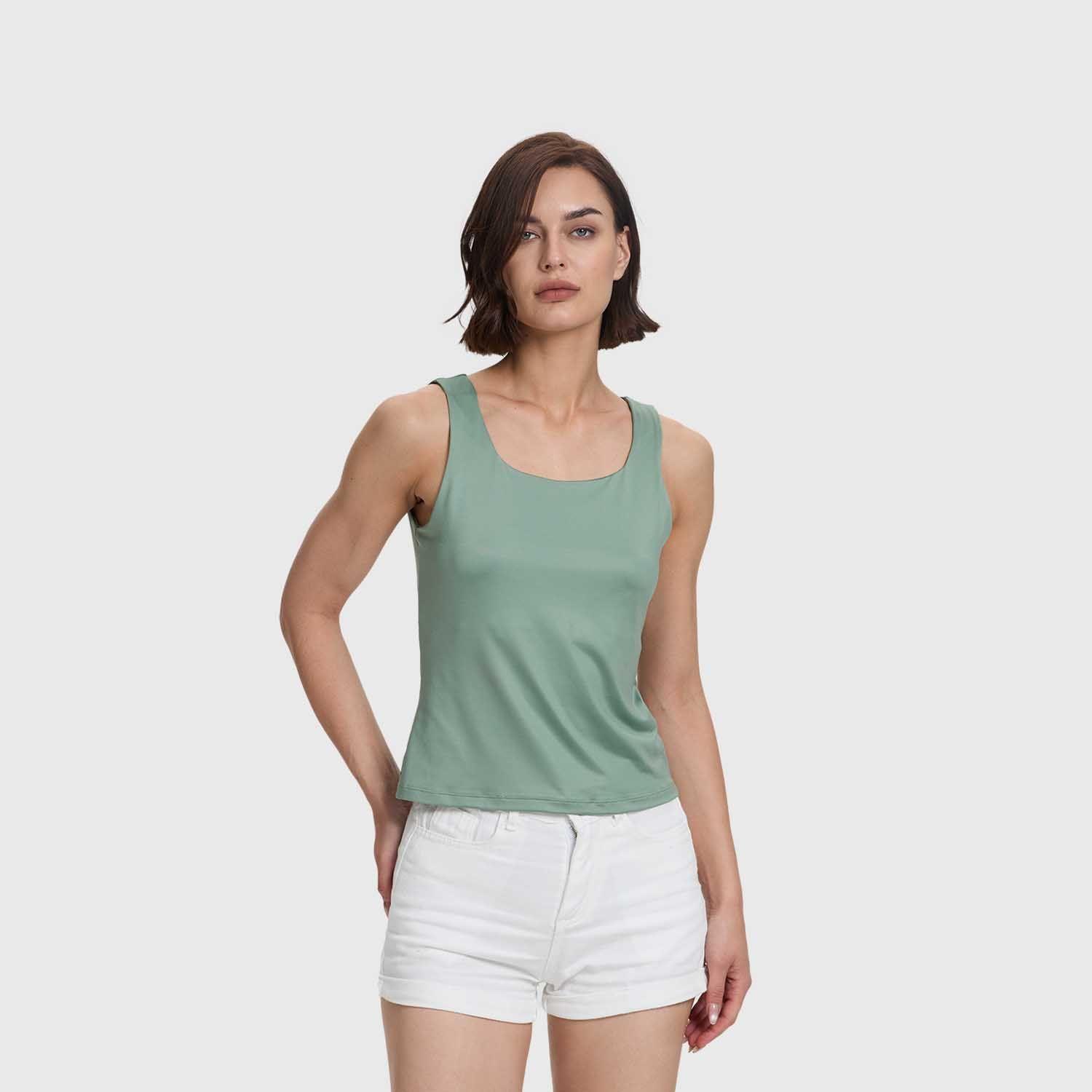 Polera Mujer Lisa Verde Musgo I Fashion's Park-1