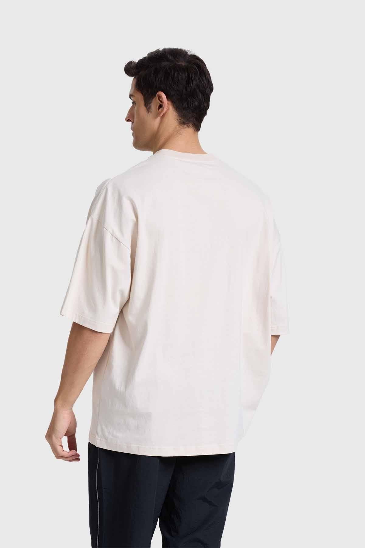 Polera Hombre Print Oversize Beige-2