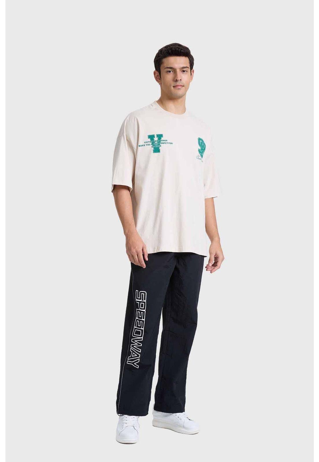 Polera Hombre Print Oversize Beige-3