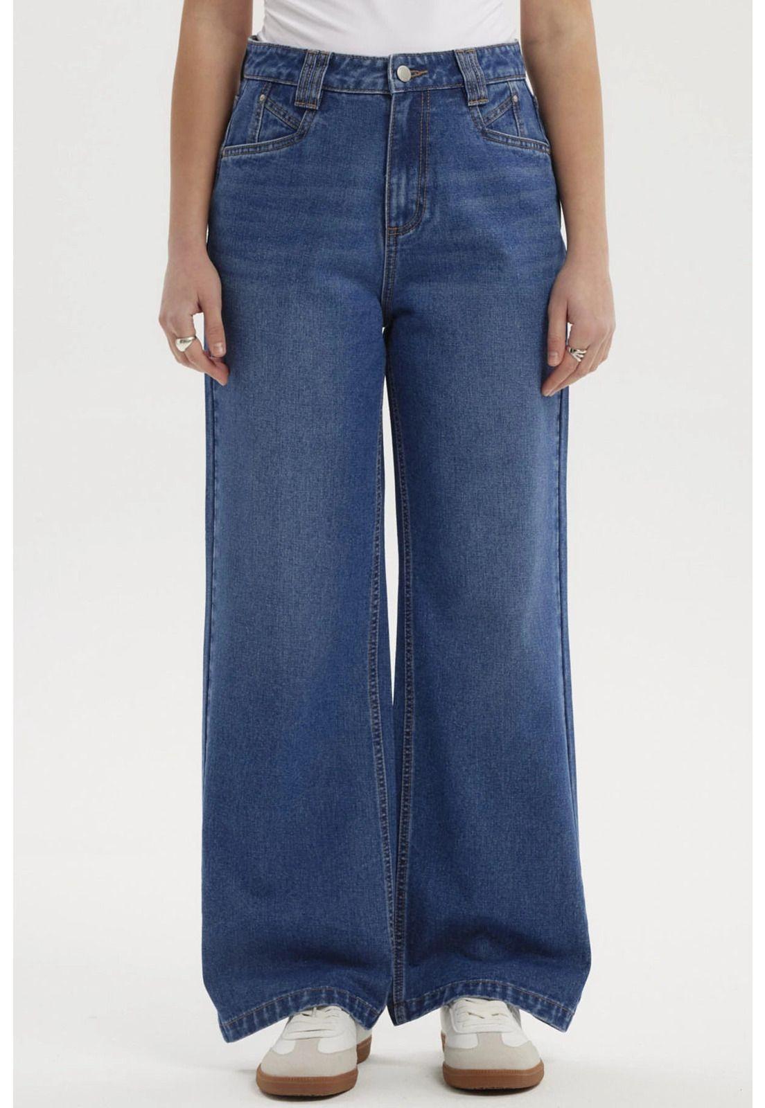 Jeans Mujer Calce Recto Azul-0