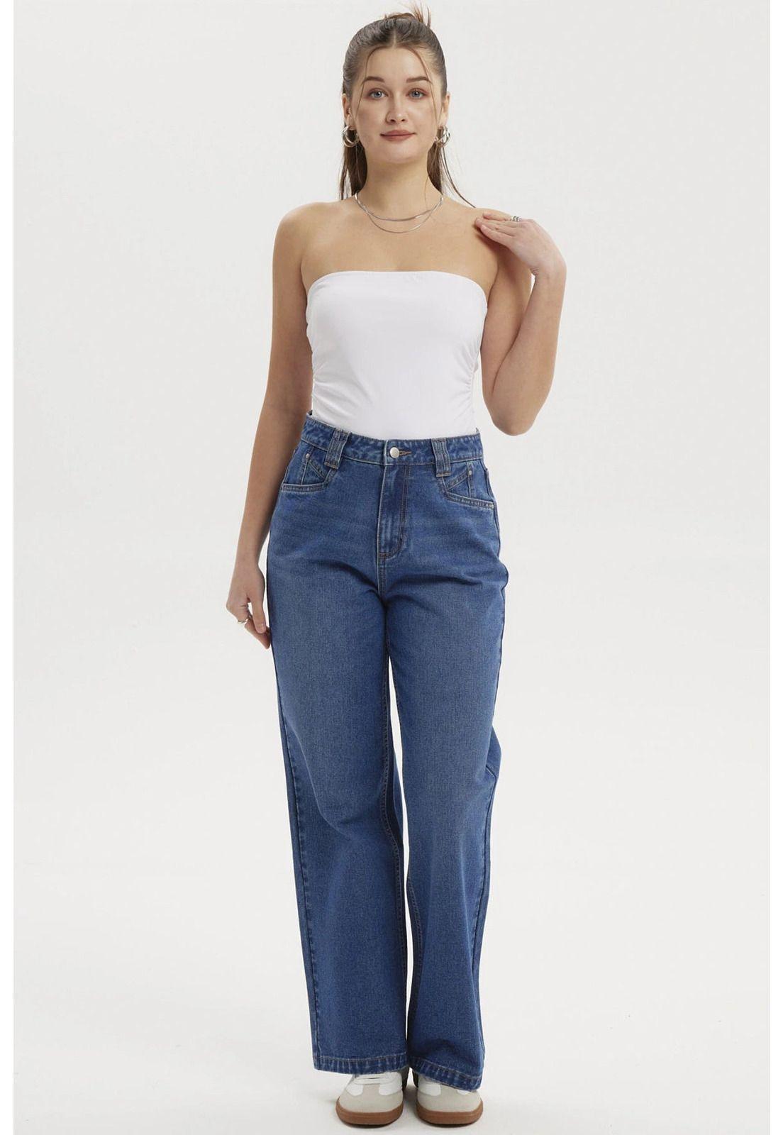 Jeans Mujer Calce Recto Azul-3