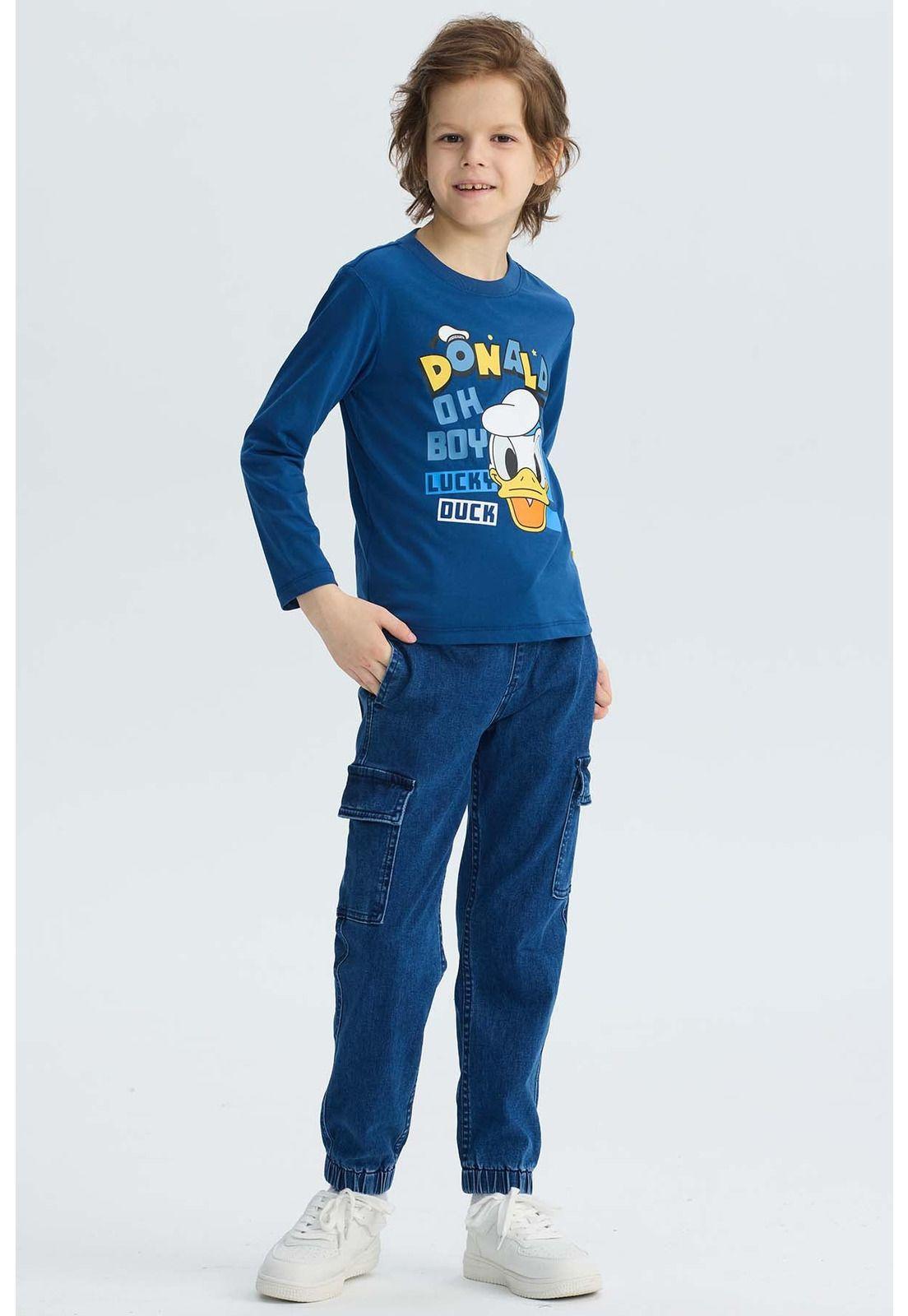 Polera Niño Pato Donald Azul Marino-3