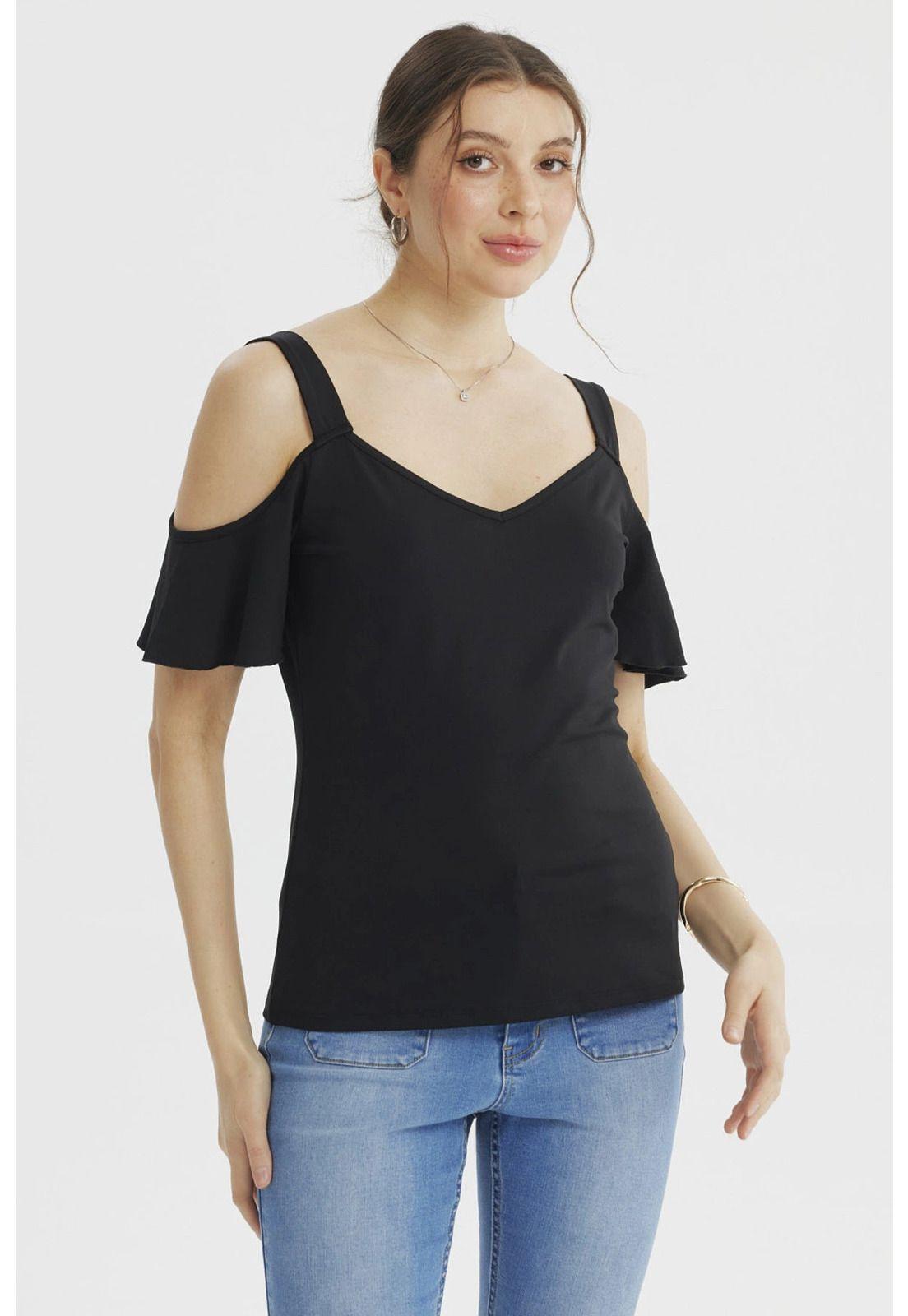 Polera Mujer Ajustado Negro- ll-0