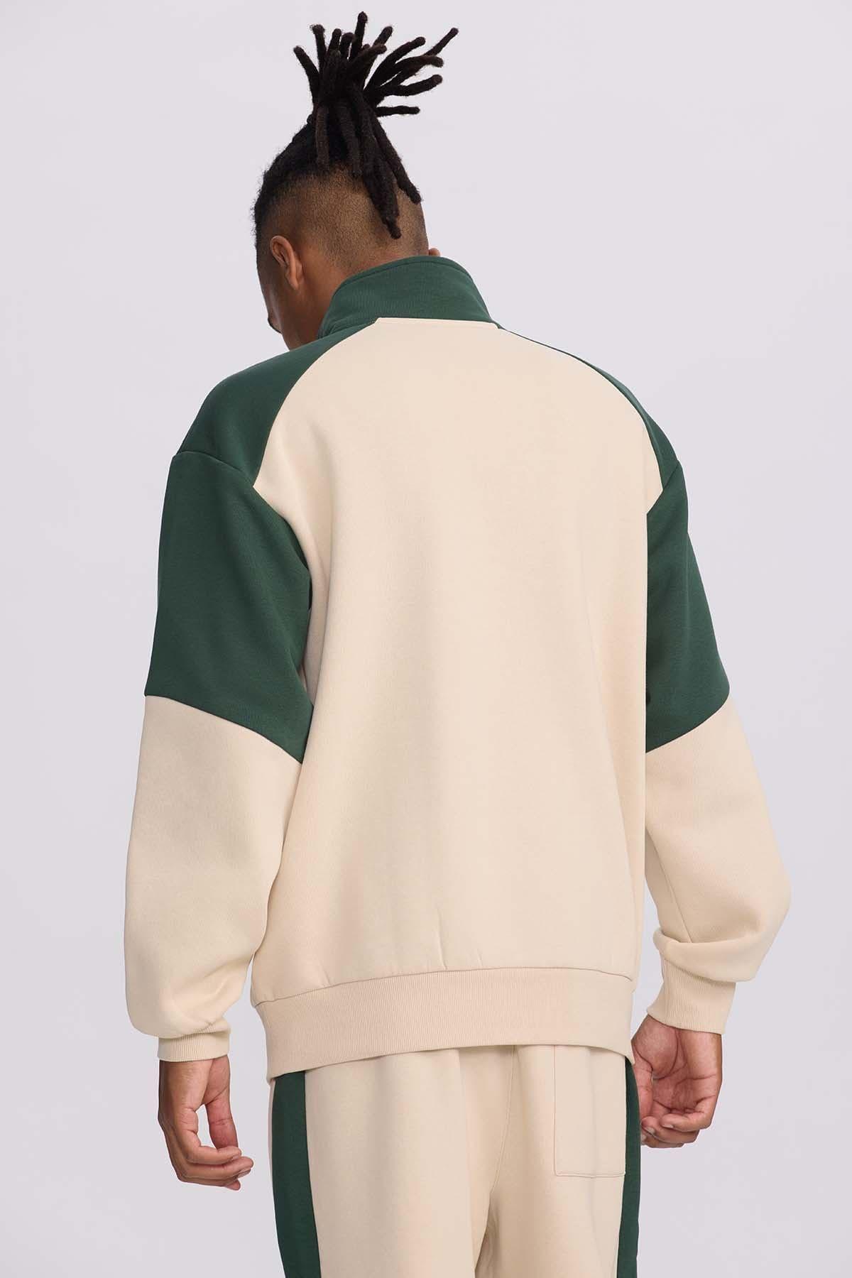 Polerón Hombre Half Zipper Beige-2