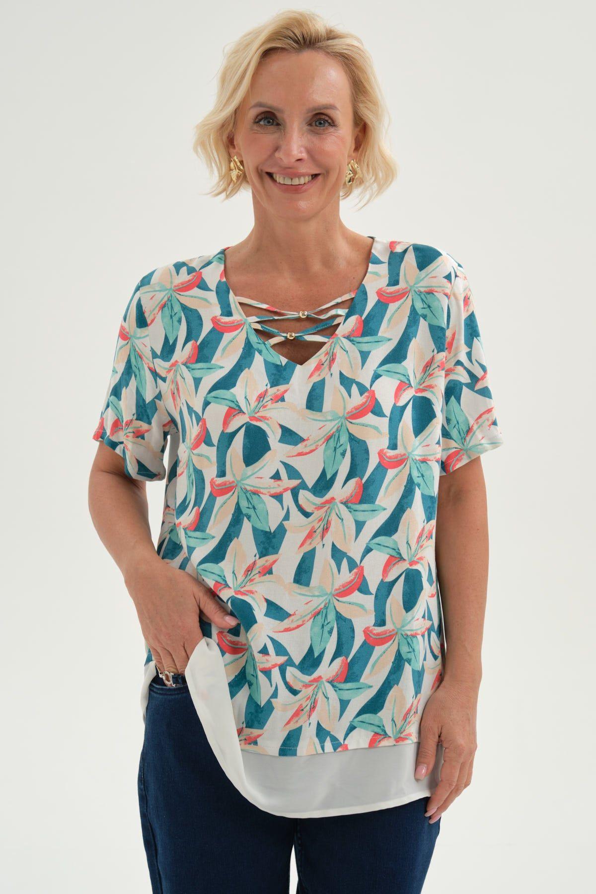 Blusa Mujer Blusa Detalle Escote Crudo-0