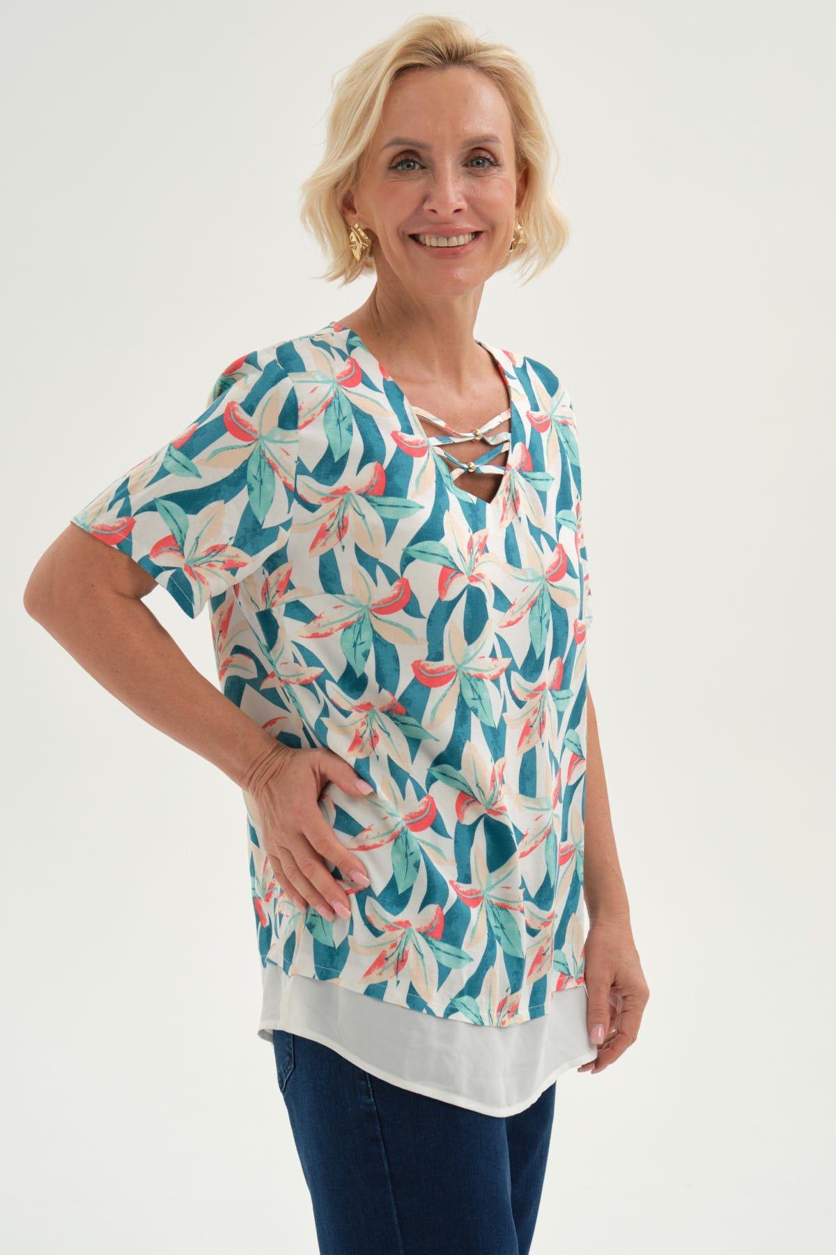 Blusa Mujer Blusa Detalle Escote Crudo-1