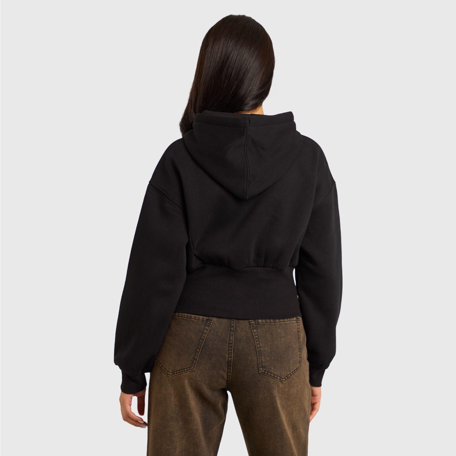 Polerón Mujer Crop Pretina Ancha Negro Fashion's Park-2