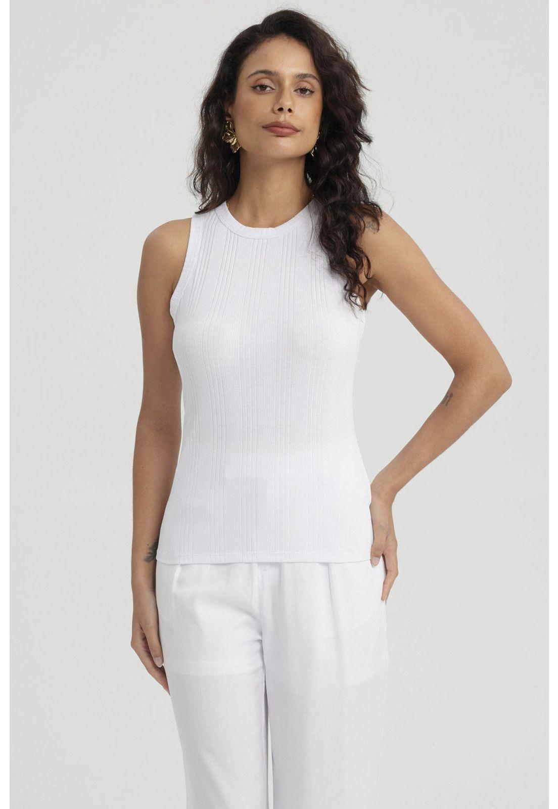 Polera Mujer Rib Lisa Blanco - ll-0