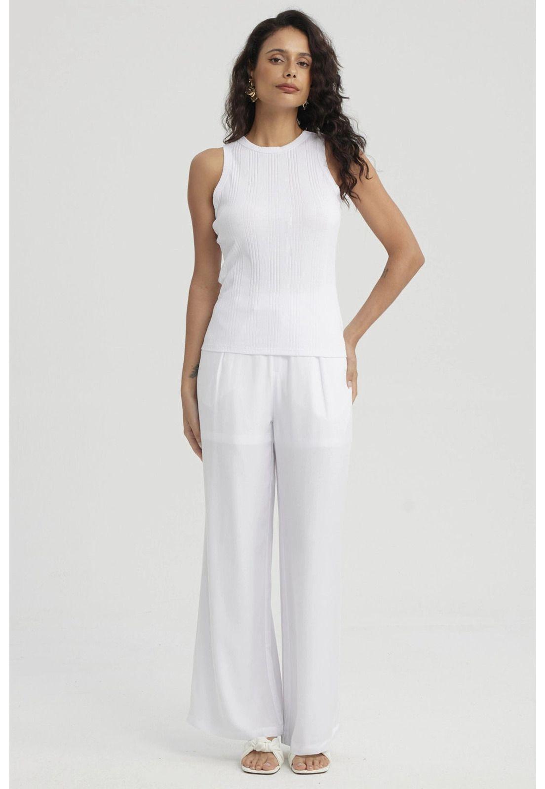 Polera Mujer Rib Lisa Blanco - ll-3