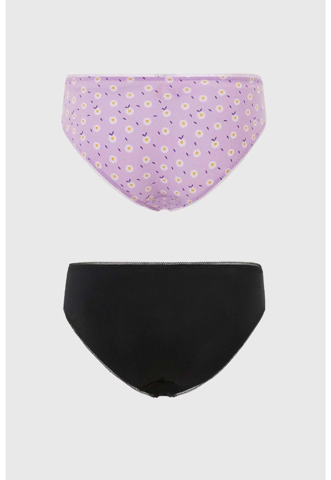 Calzón Mujer Bipack Bikini Estampado Lila-1