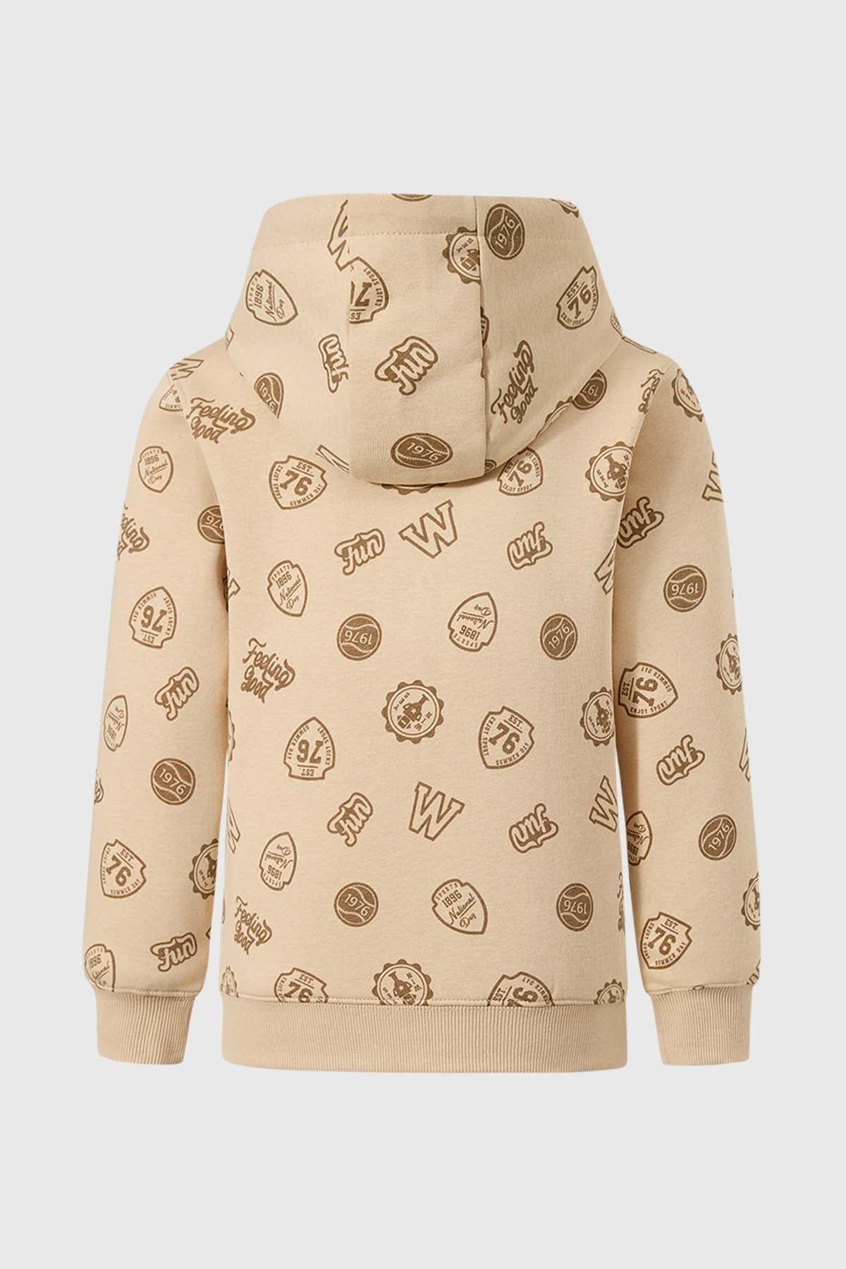 Polerón Niño Print Beige-1