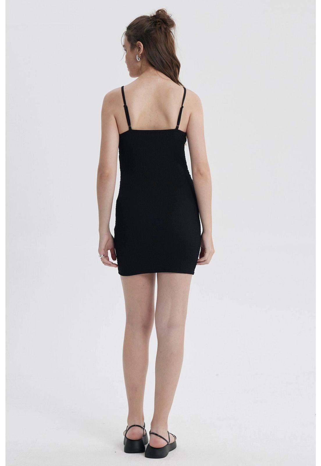 Vestido Mujer Jacquard Negro-1