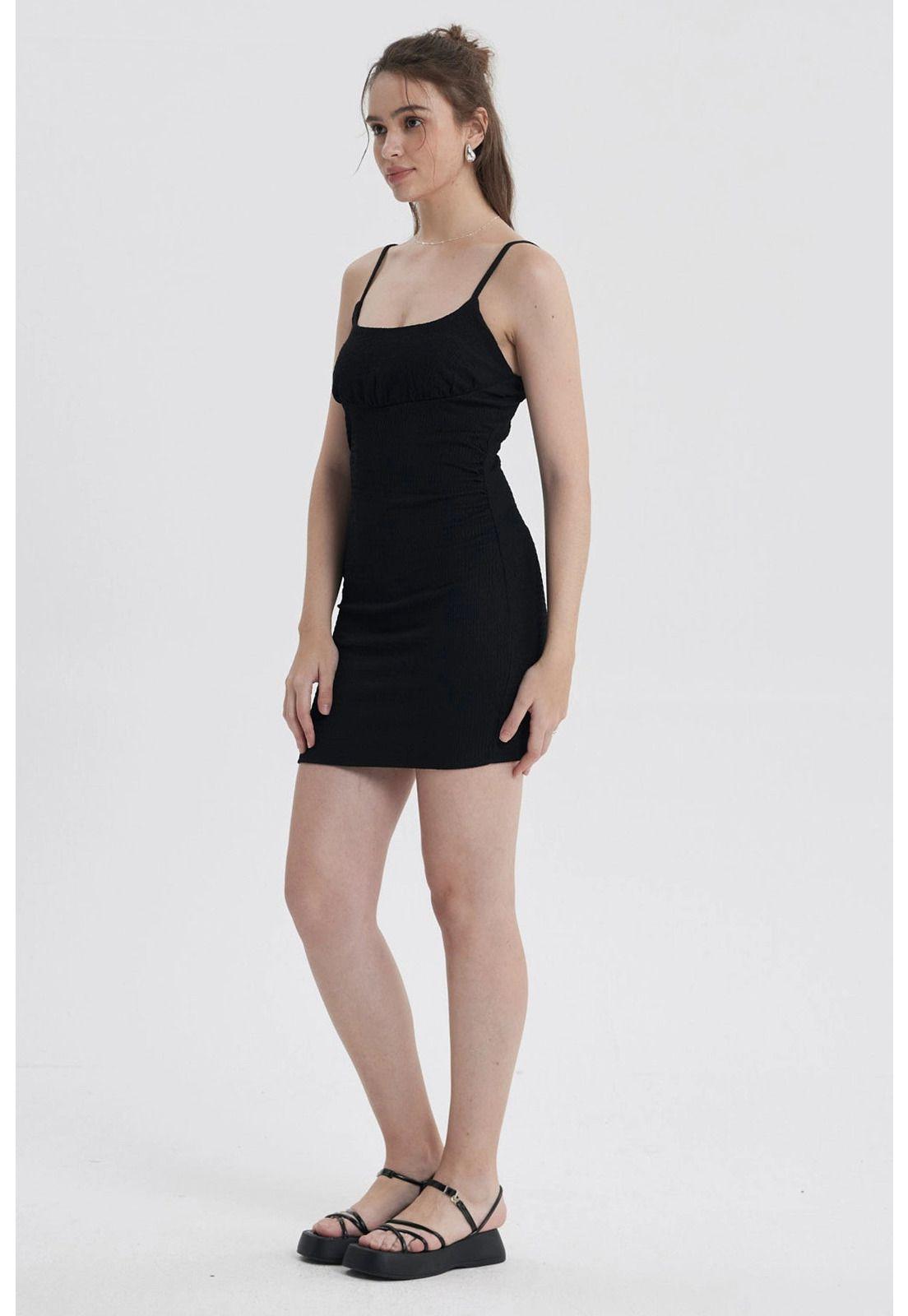 Vestido Mujer Jacquard Negro-3