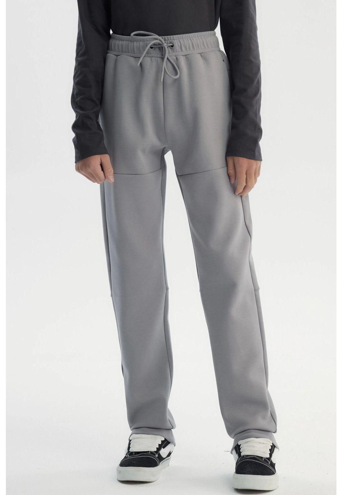 Pantalón Buzo Niño Pitillo Gris-0