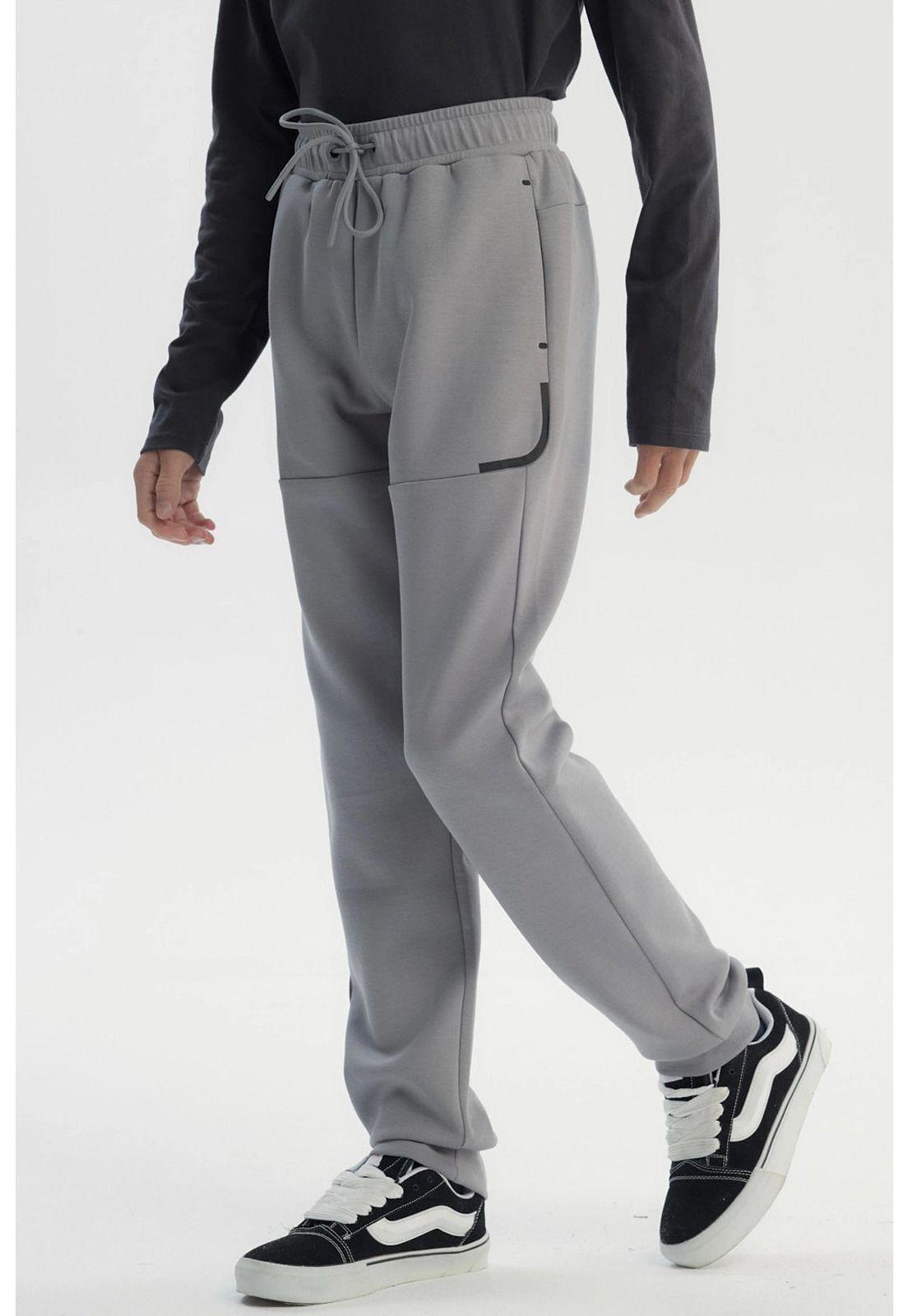 Pantalón Buzo Niño Pitillo Gris-1