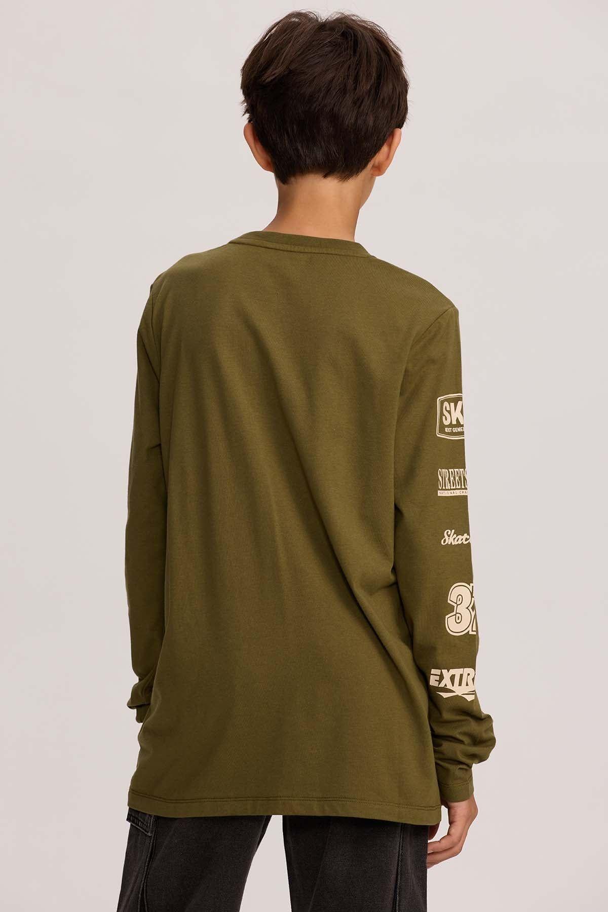 Polera Niño Print Verde-2