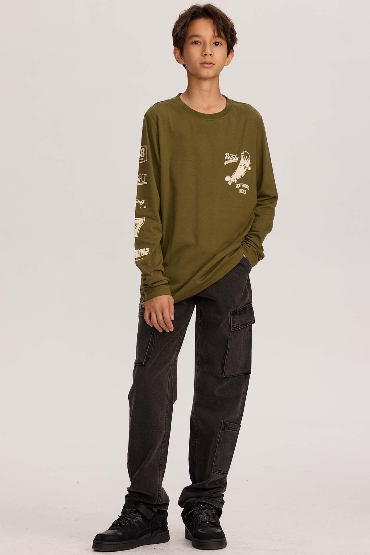 Polera Niño Print Verde-3