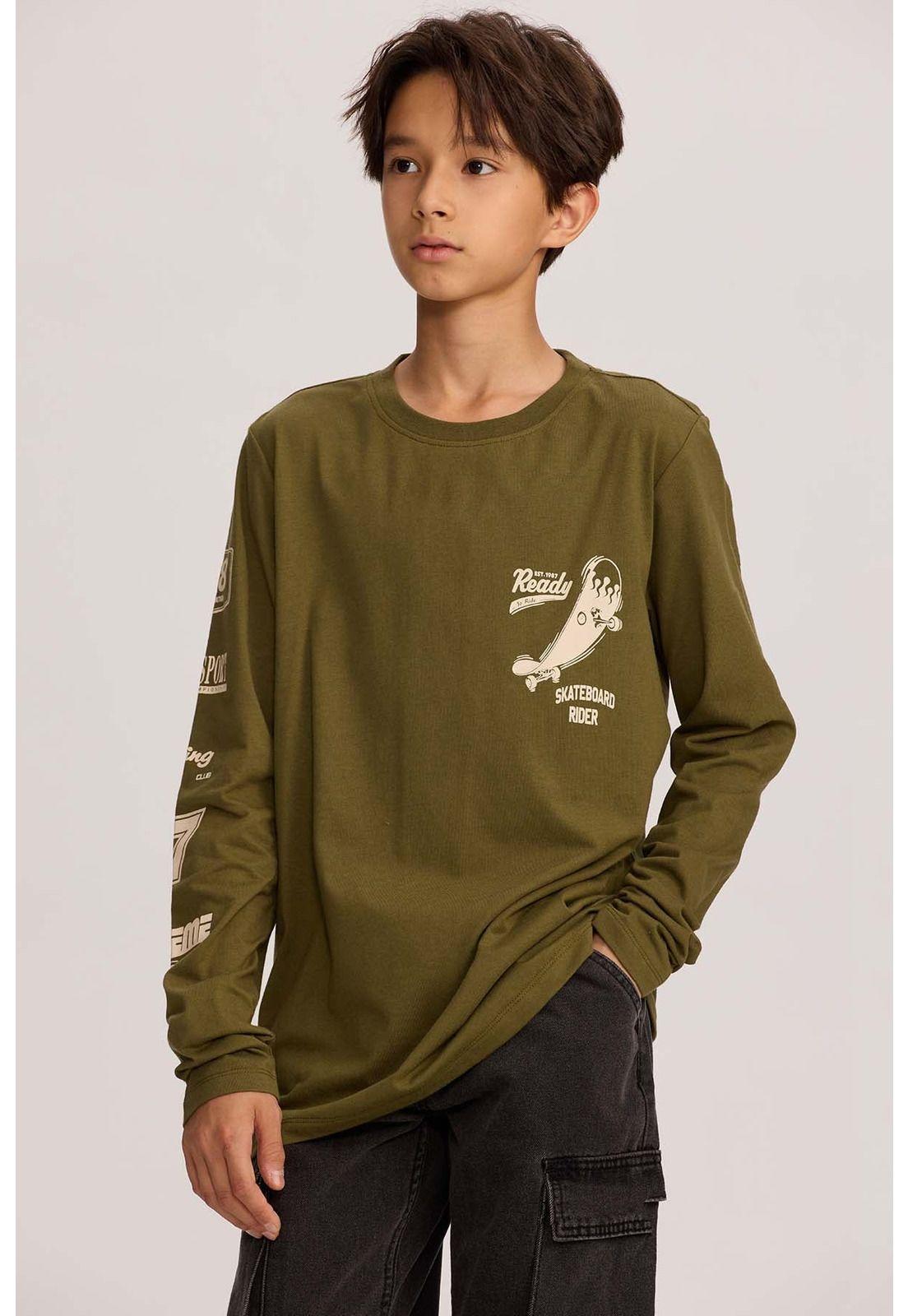 Polera Niño Print Verde-1