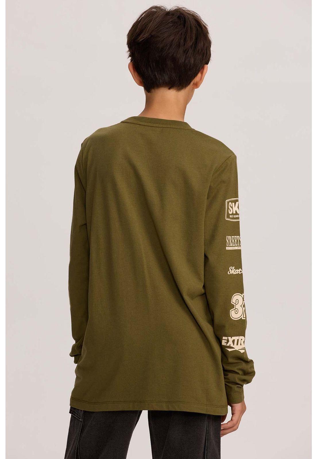 Polera Niño Print Verde-2