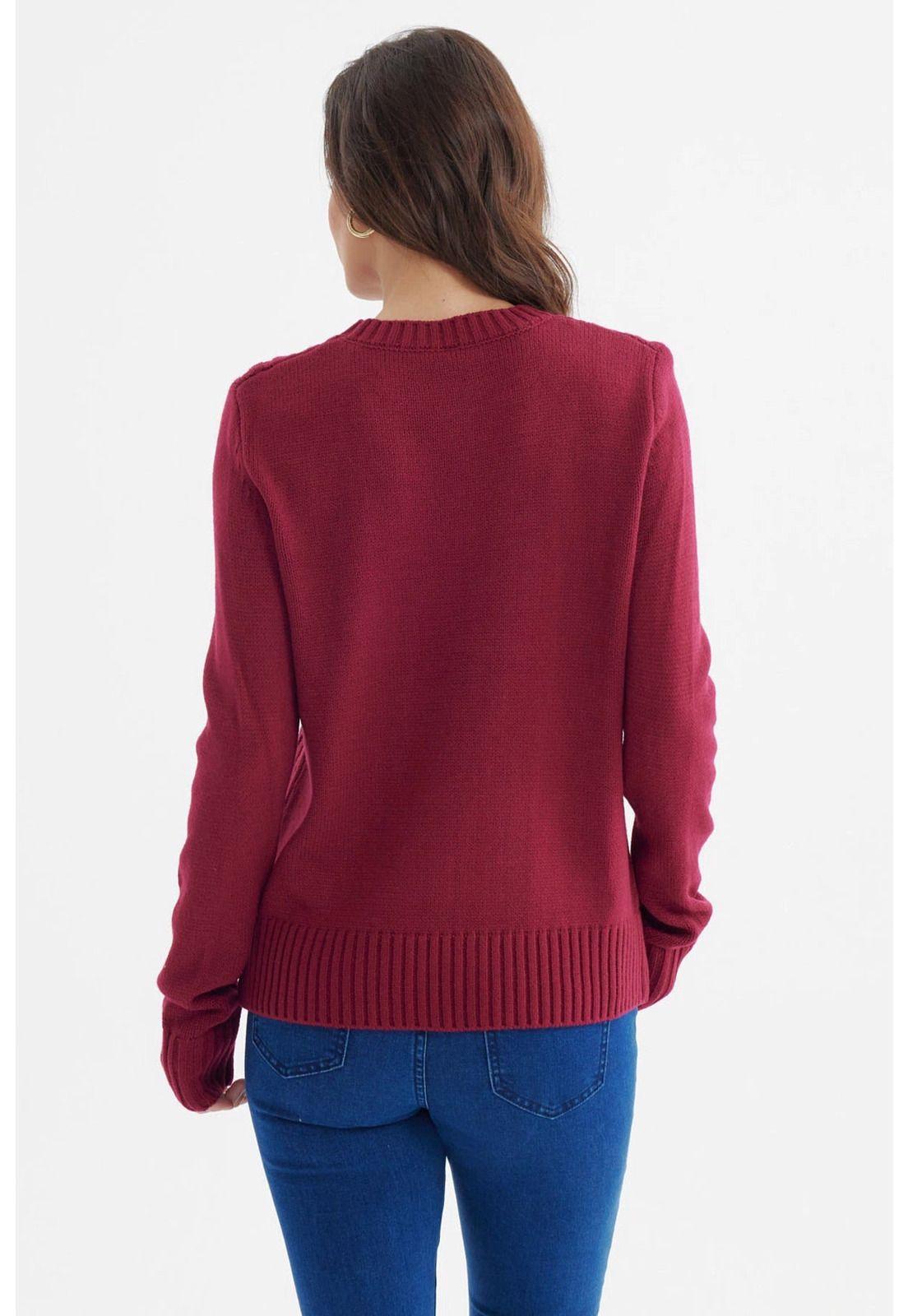 Sweater Mujer Tranzado Rojo-2