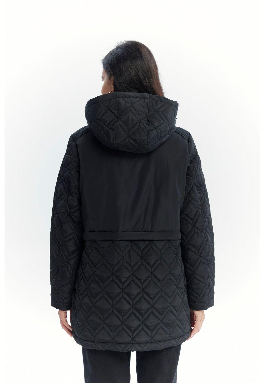 Parka Mujer Slim Negro - Vll-2
