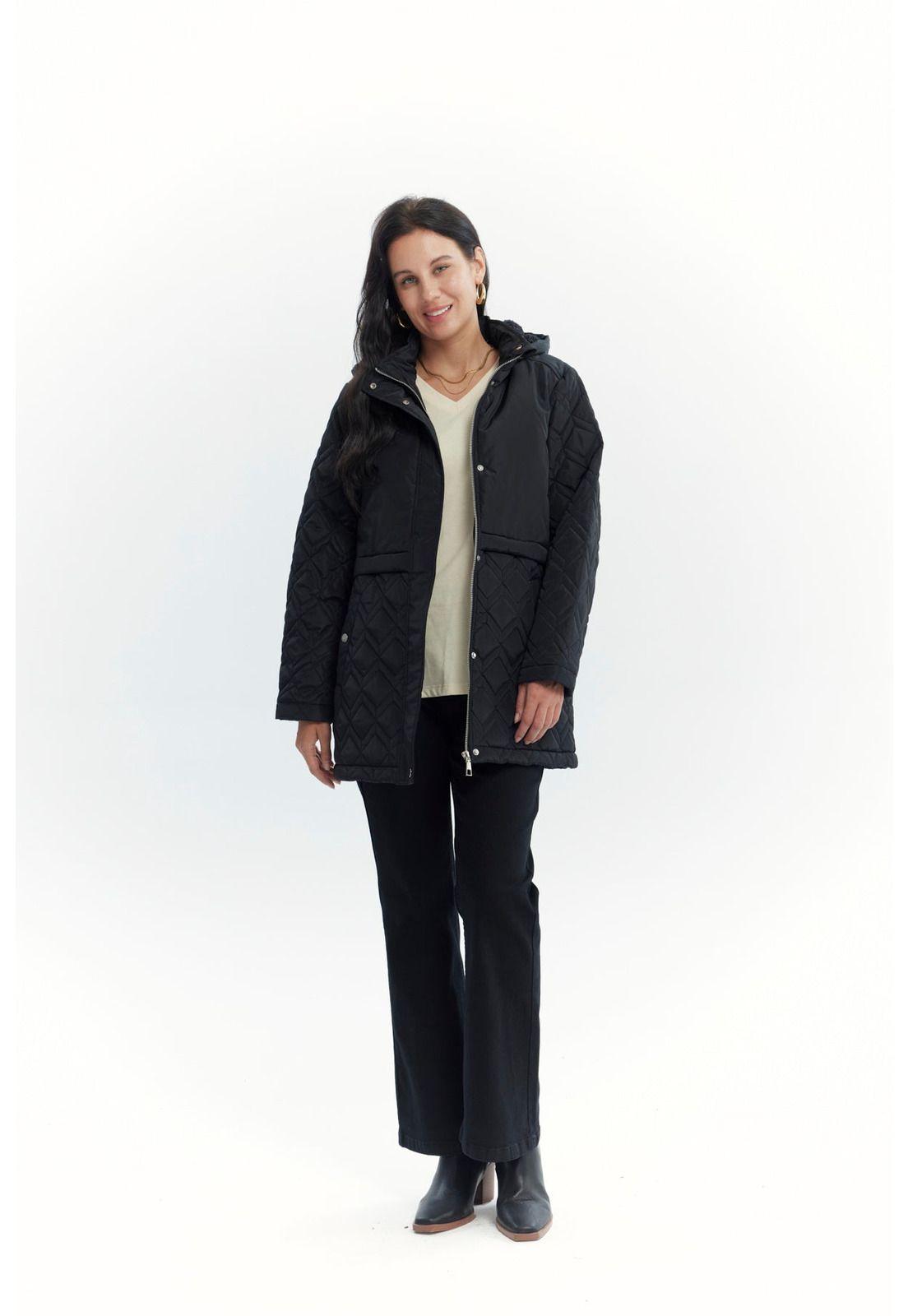Parka Mujer Slim Negro - Vll-3