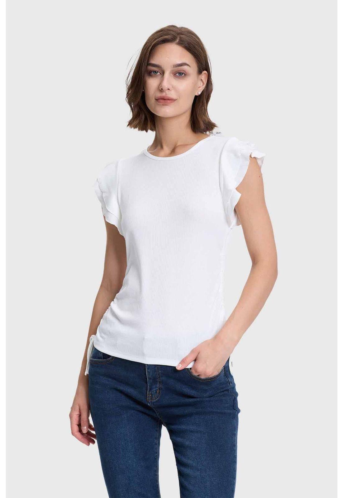 Polera Mujer Vuelo Rib Crudo-0