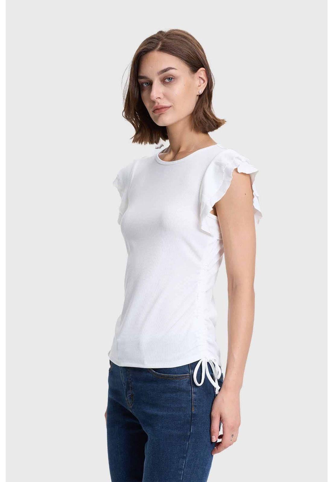 Polera Mujer Vuelo Rib Crudo-1