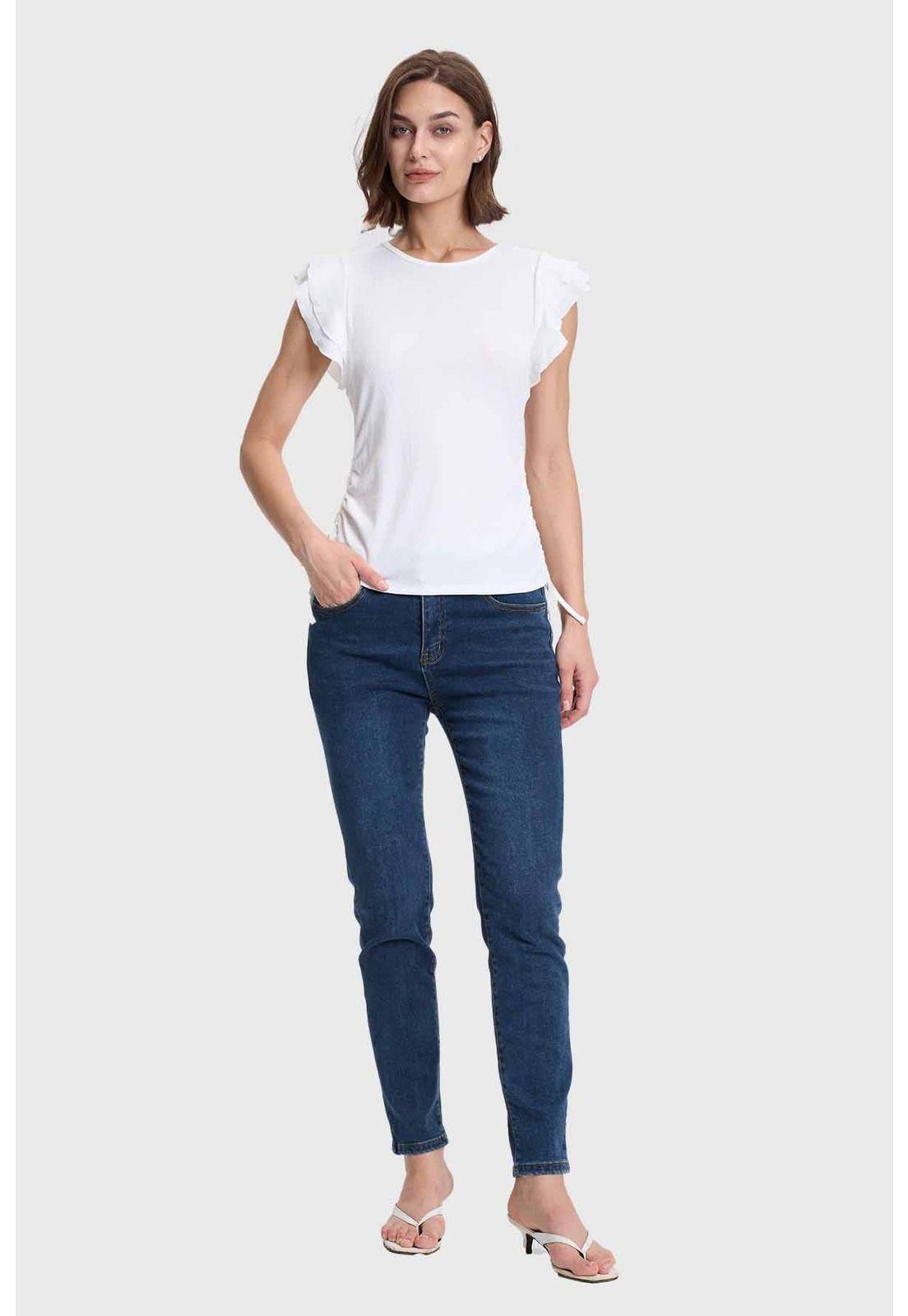 Polera Mujer Vuelo Rib Crudo-3