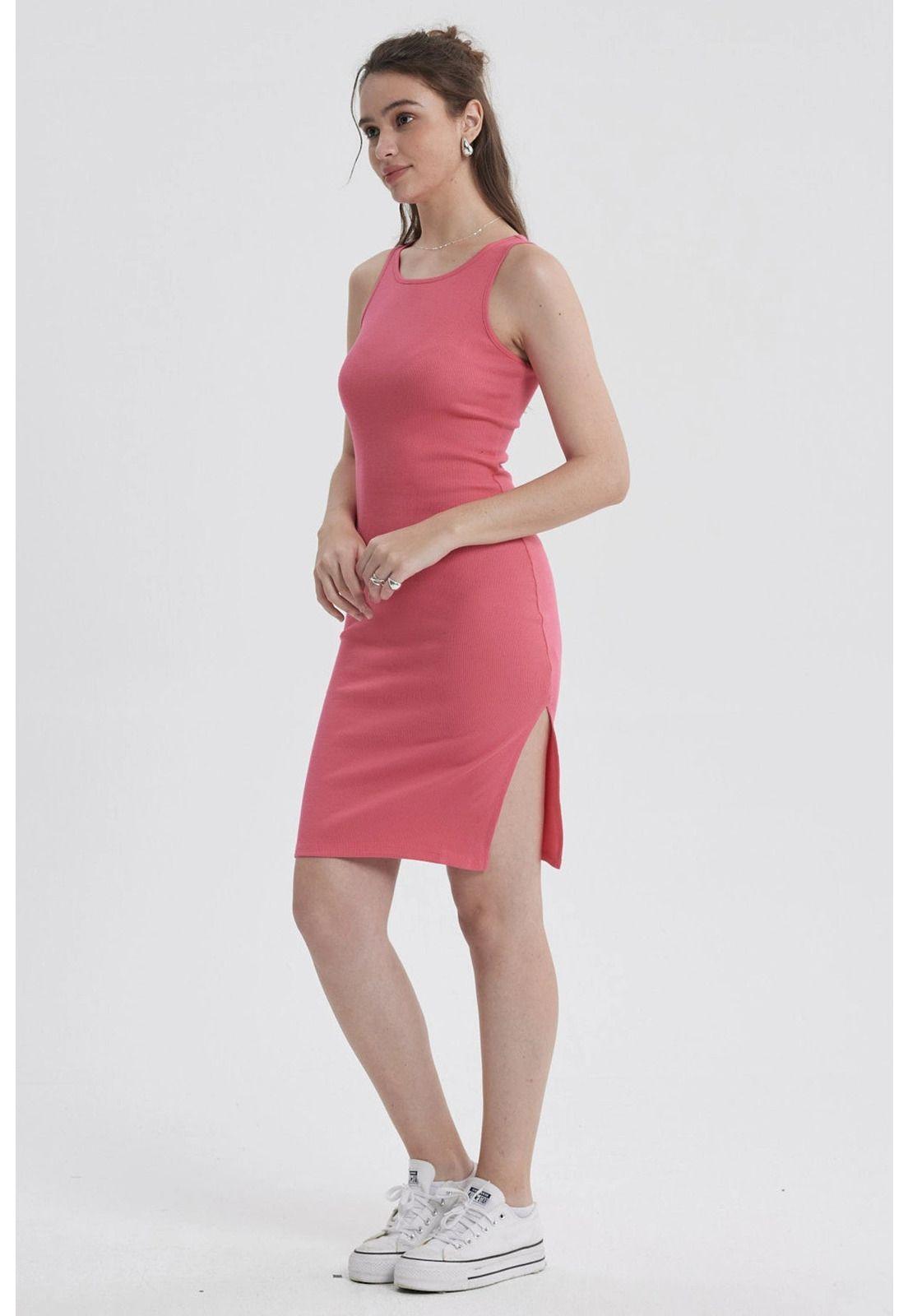 Vestido Mujer Halter Midi Rosado-3