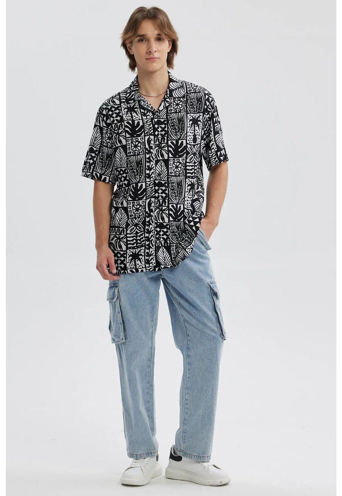 Camisa Hombre Full Rapport Negro - ll-3