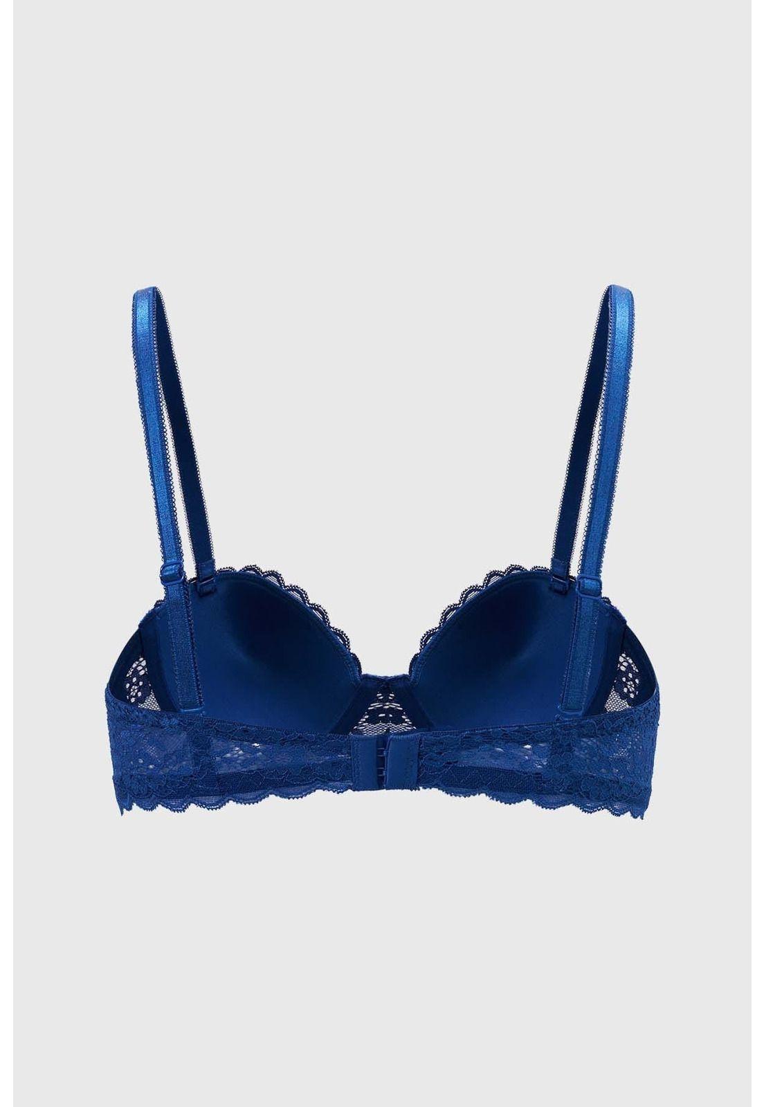 Sostén Mujer Strapless Encaje Azul-1
