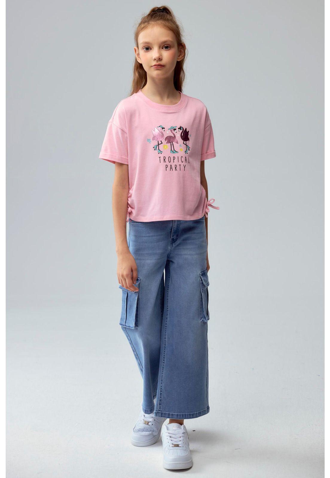 Polera Niña Print Posicional Rosado - ll-3