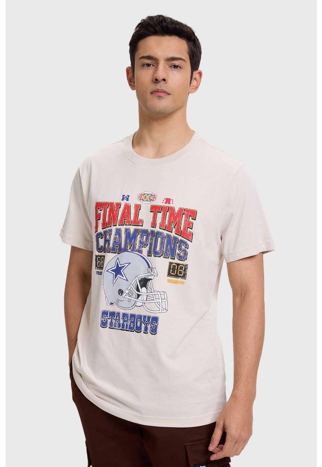 Polera Hombre Print Regular Fit Beige-0