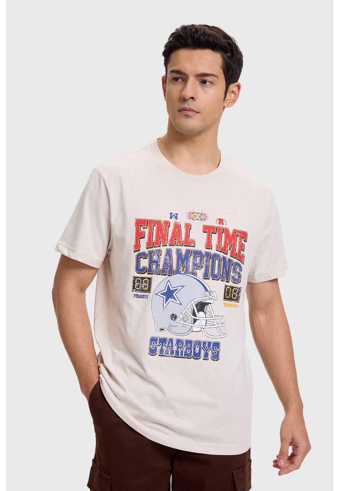 Polera Hombre Print Regular Fit Beige-1