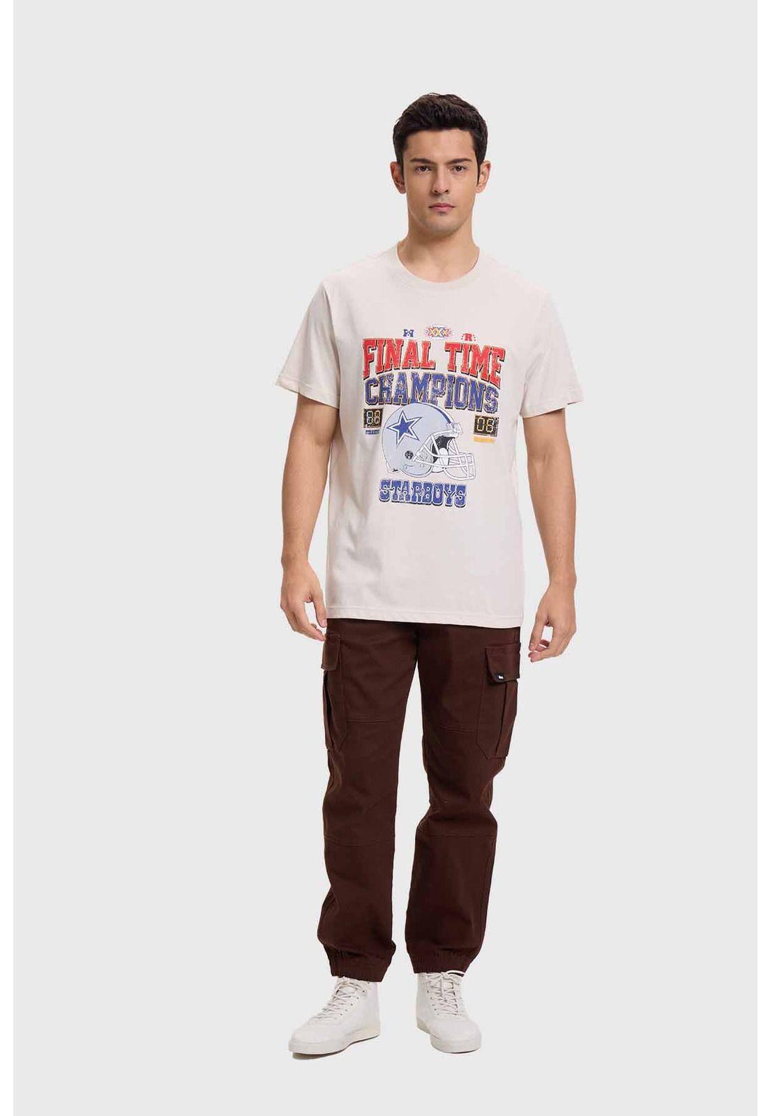 Polera Hombre Print Regular Fit Beige-3