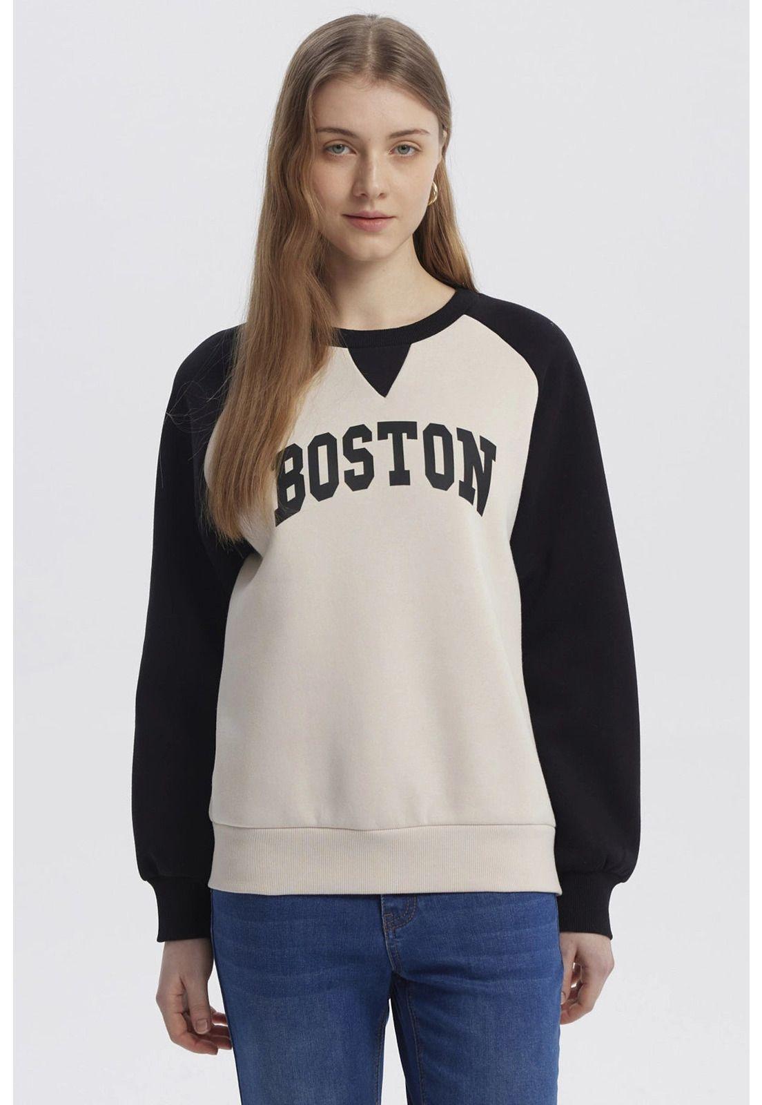 Polerón Mujer Mangas Contraste Negro-0