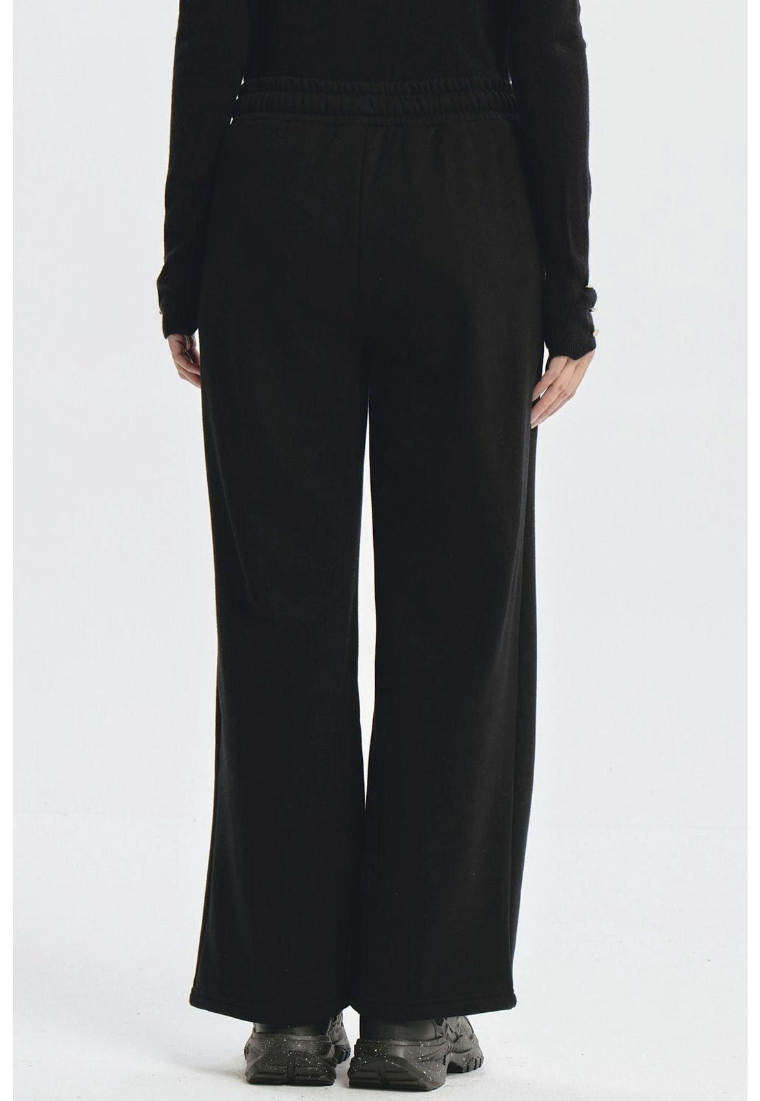 Pantalón Buzo Mujer Calce Recto Con Strass Negro-2