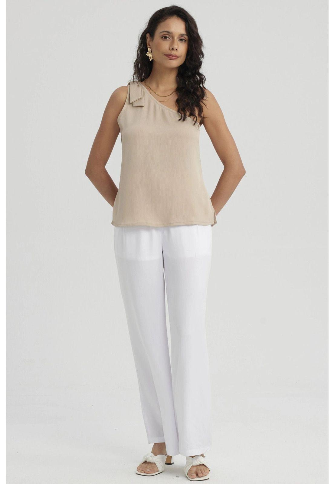 Blusa Mujer Hombro Asimétrico Naranjo-3