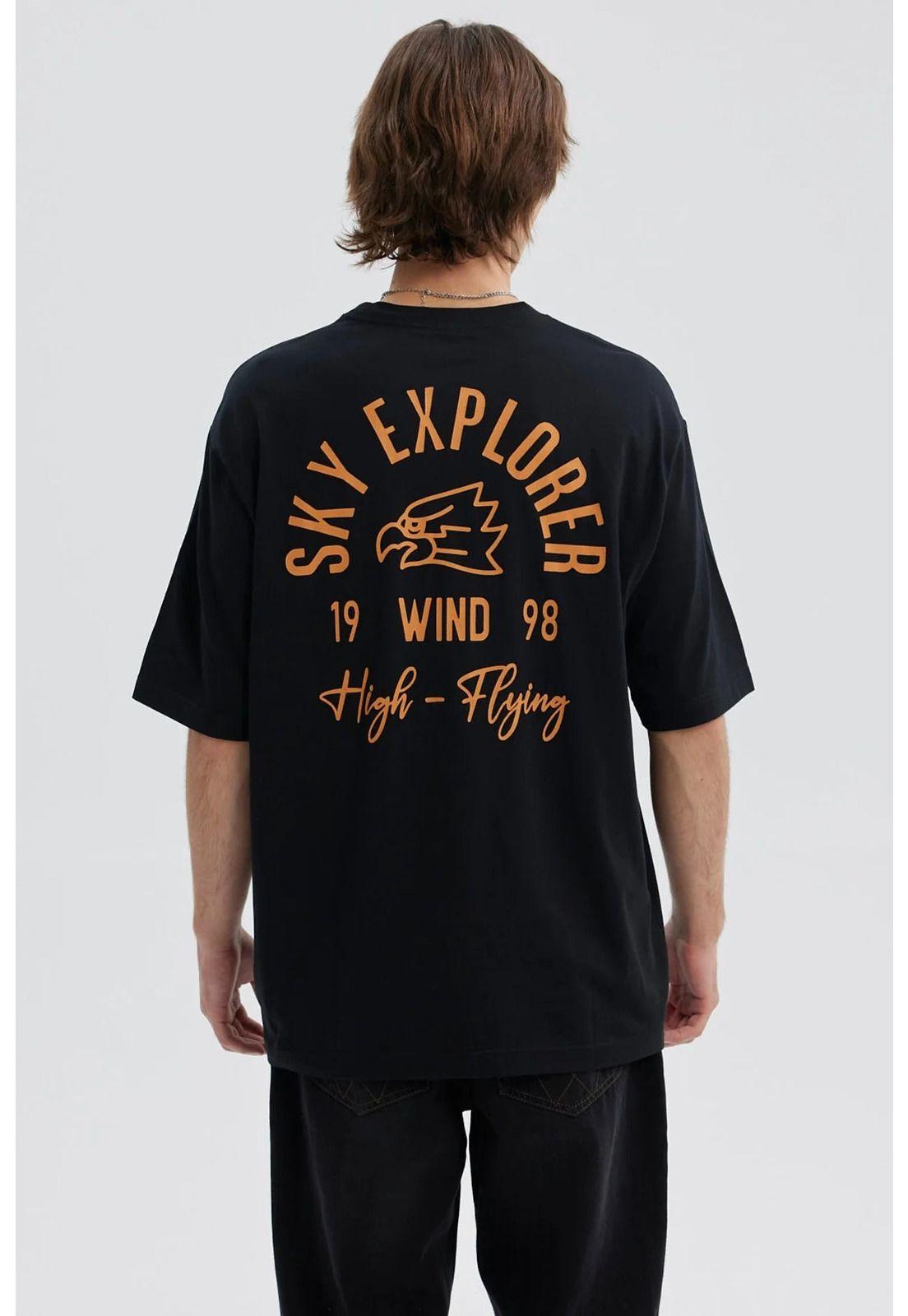 Polera Hombre Doble Print Negro - VIII-2
