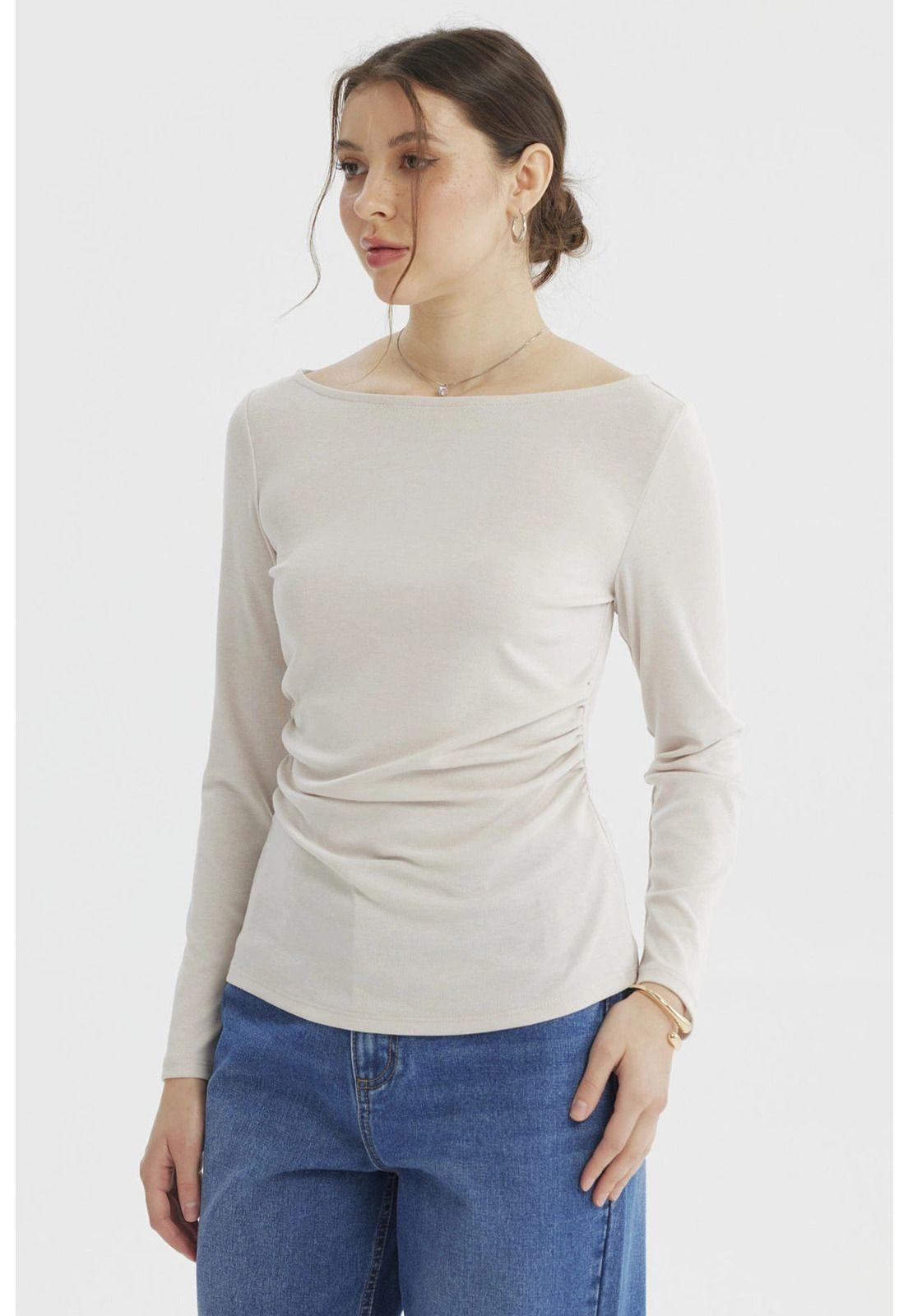 Polera Mujer Ajustado Arena-1