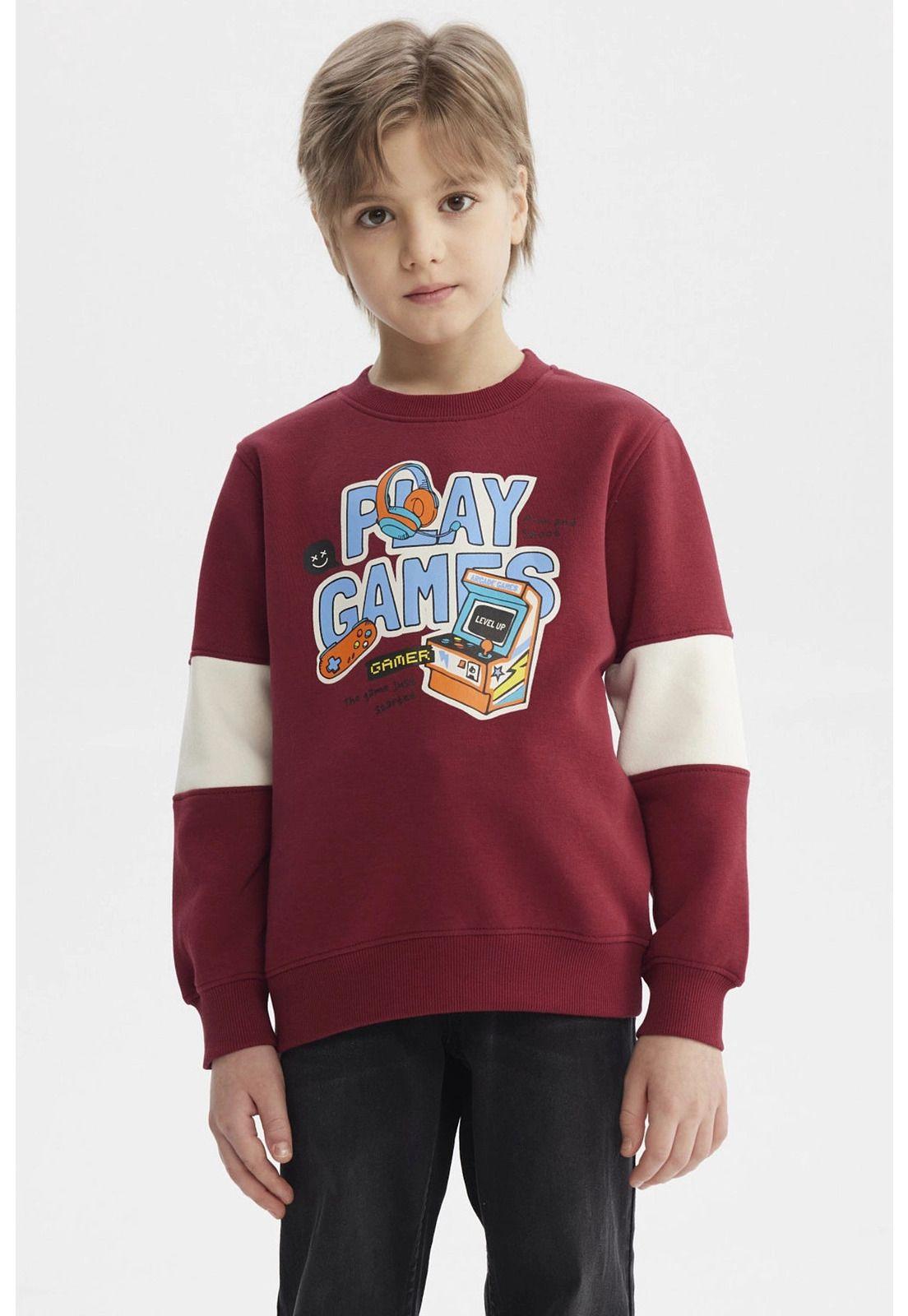 Polerón Niño Slim Burdeo-0