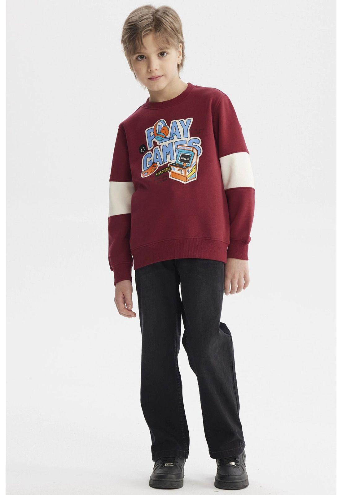 Polerón Niño Slim Burdeo-3