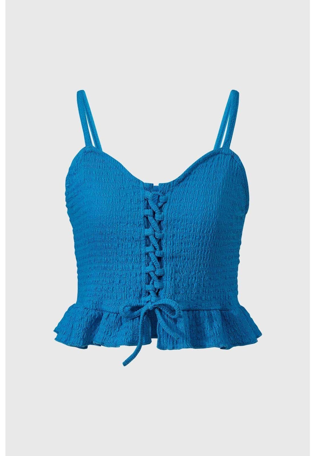 Polera Niña Textura Azul-0