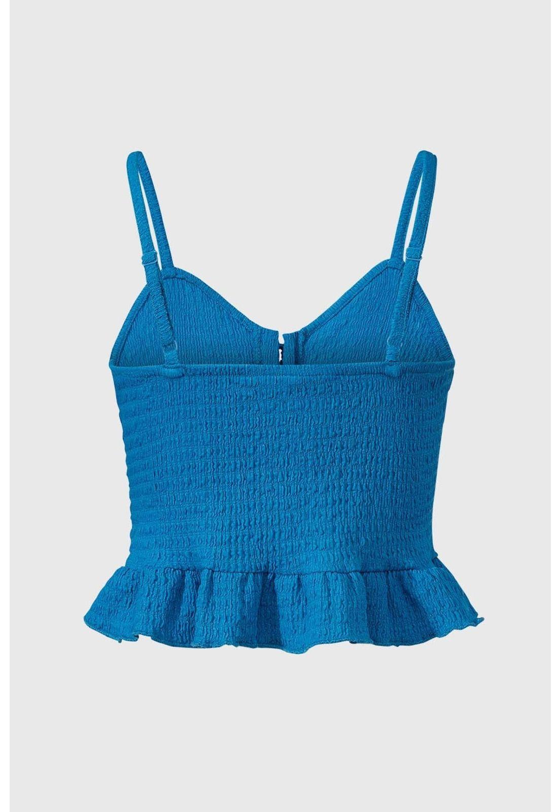 Polera Niña Textura Azul-1