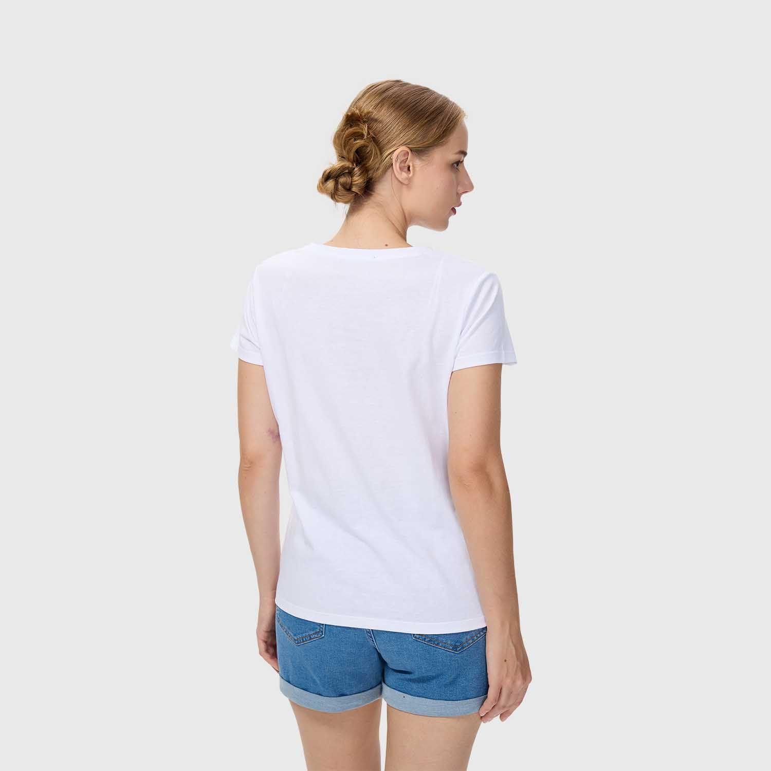 Polera Mujer Básica Print Blanco / Azul Fashions Park-2