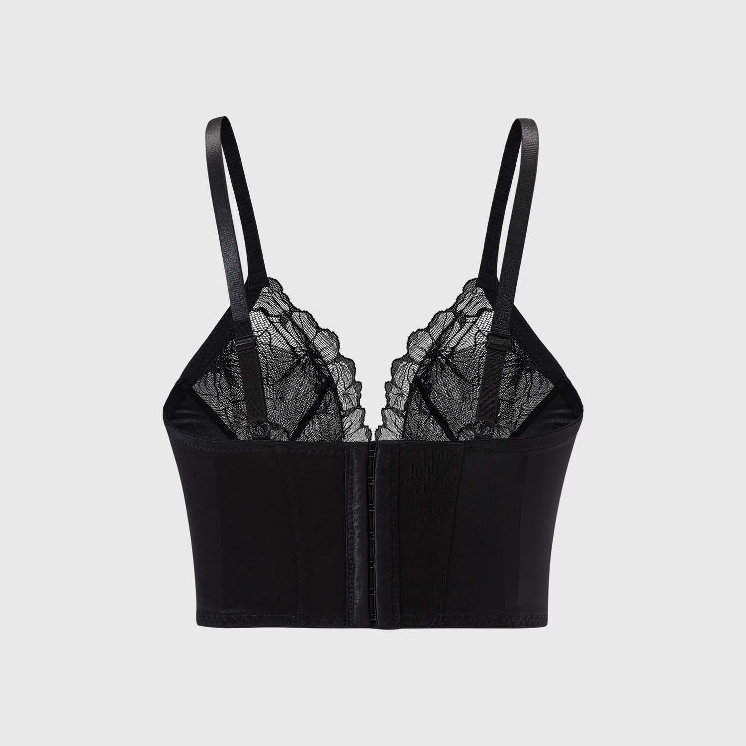 Sostén Mujer Encaje Tipo Corsert Negro Fashion's Park-1