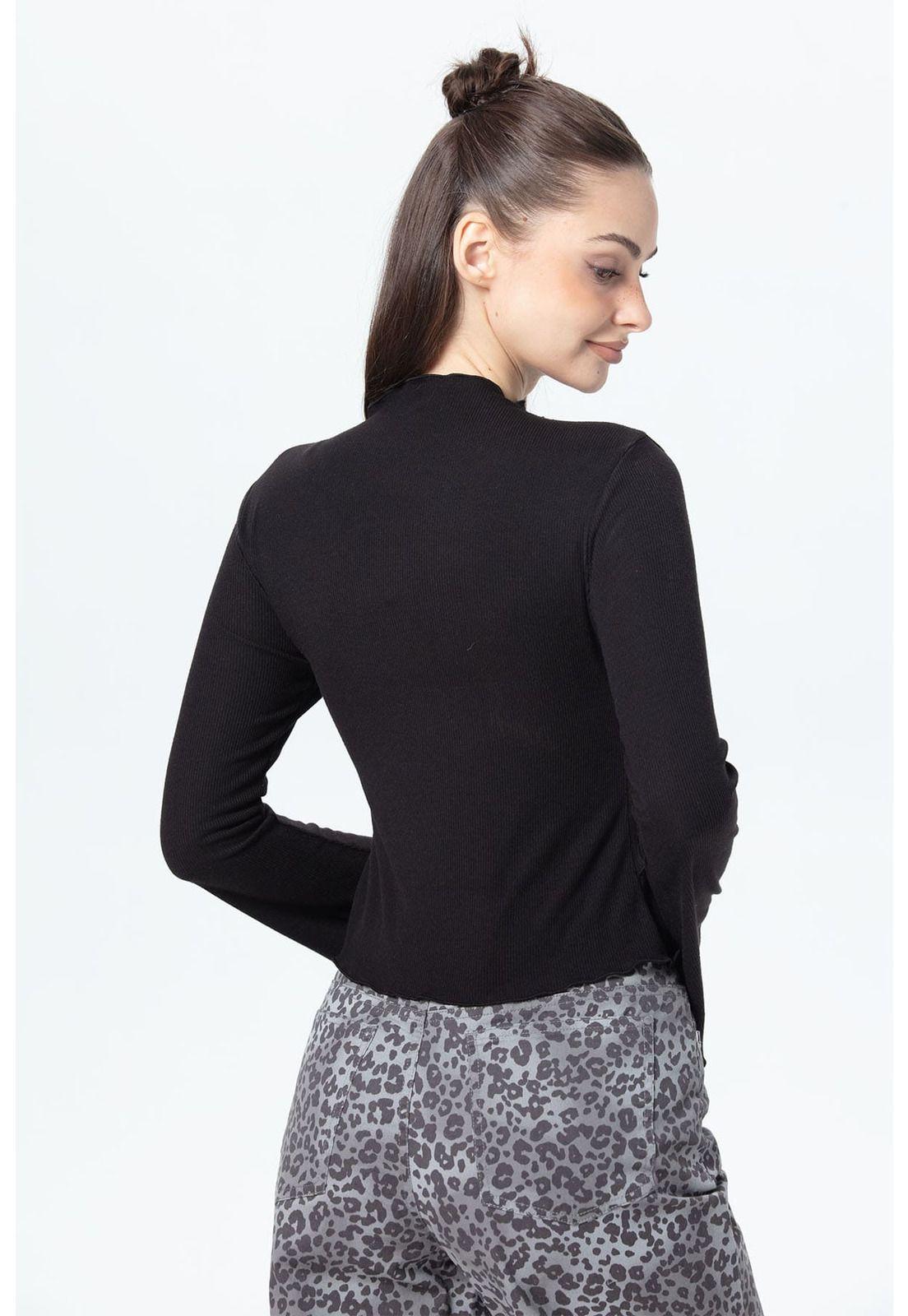 Polera Mujer Patchwork Negro-2