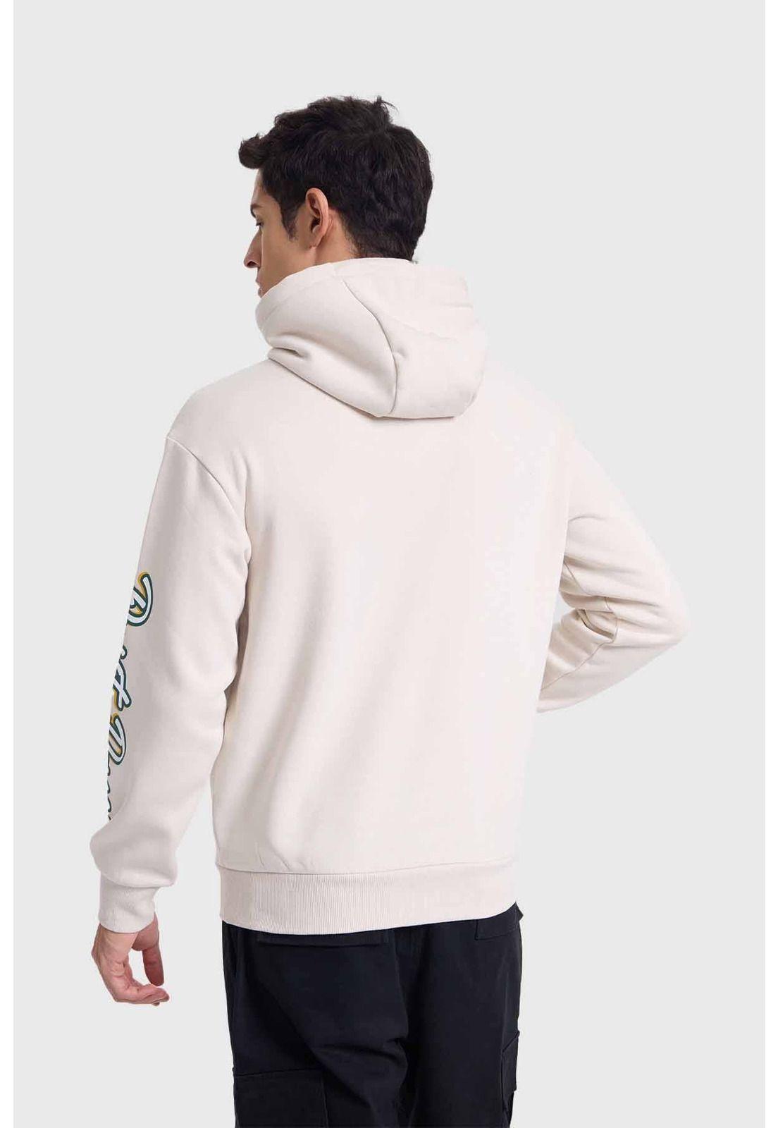 Polerón Hombre Hoodie Print Beige-2