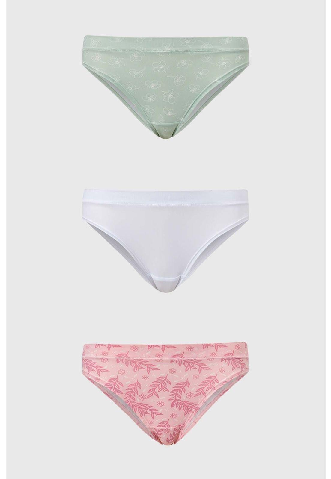 Calzón Mujer Tripack Bikini Estampado Palo Rosa-0